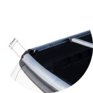 barra traseira slim eco baguete com dimensão maxima de 31mm